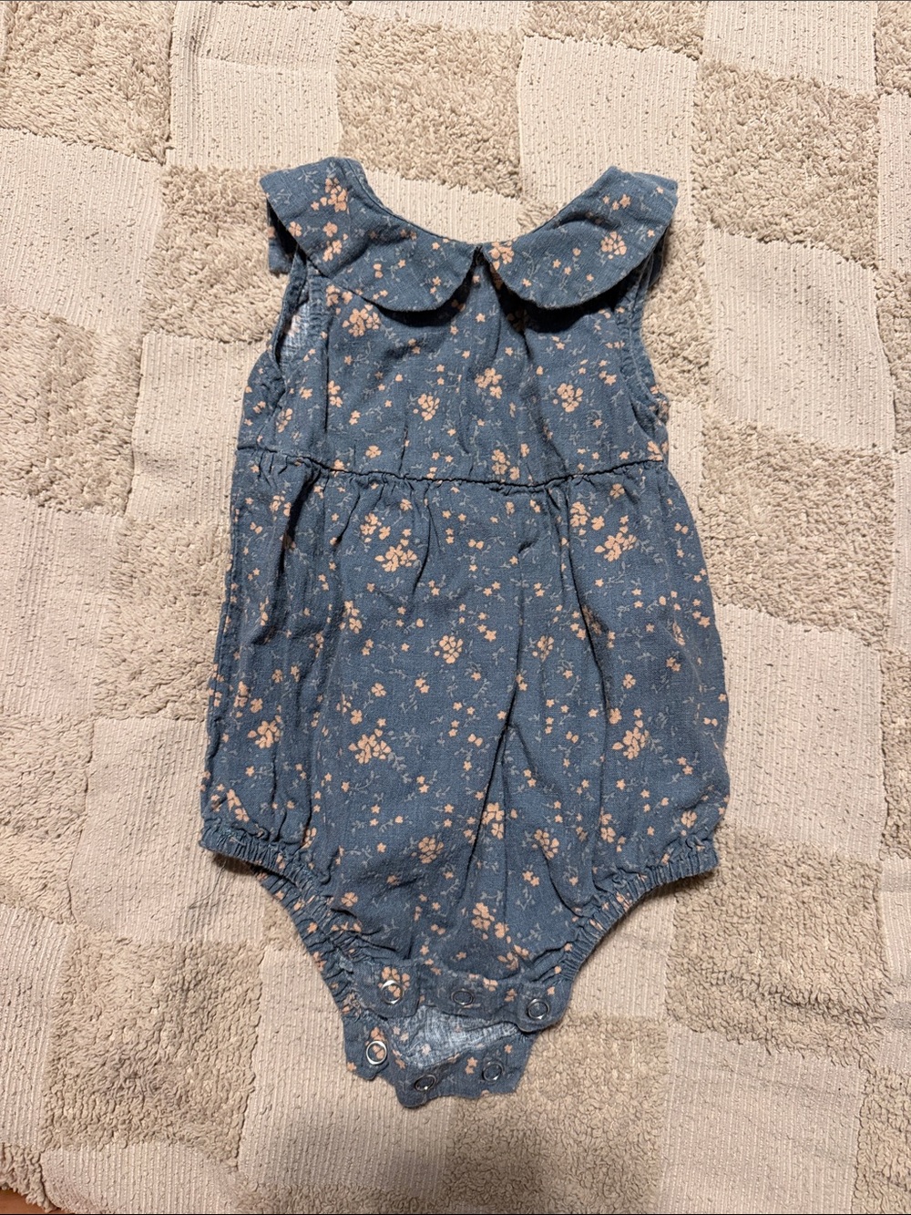 Rylee + Cru Blue Floral Peter Pan Collar One-Piece
